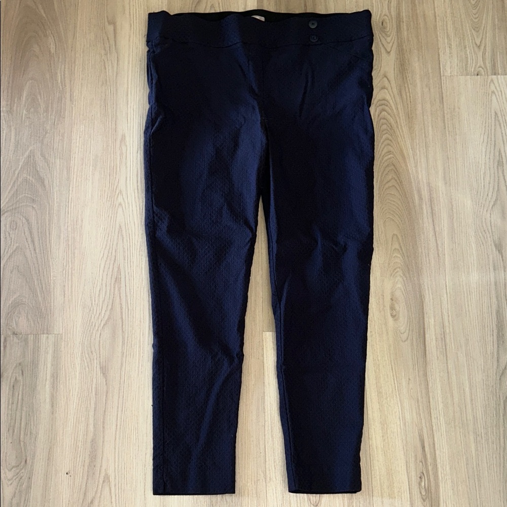 Maurice’s Women’s XL Navy Pants Pull On Stretch Texture Casual Classic